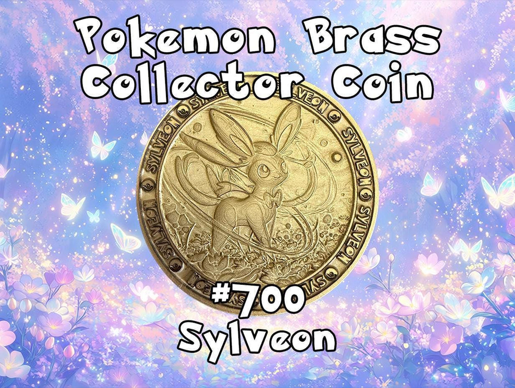 Engraved Brass Sylveon Coin – 40mm Collectible with Optional Personalization