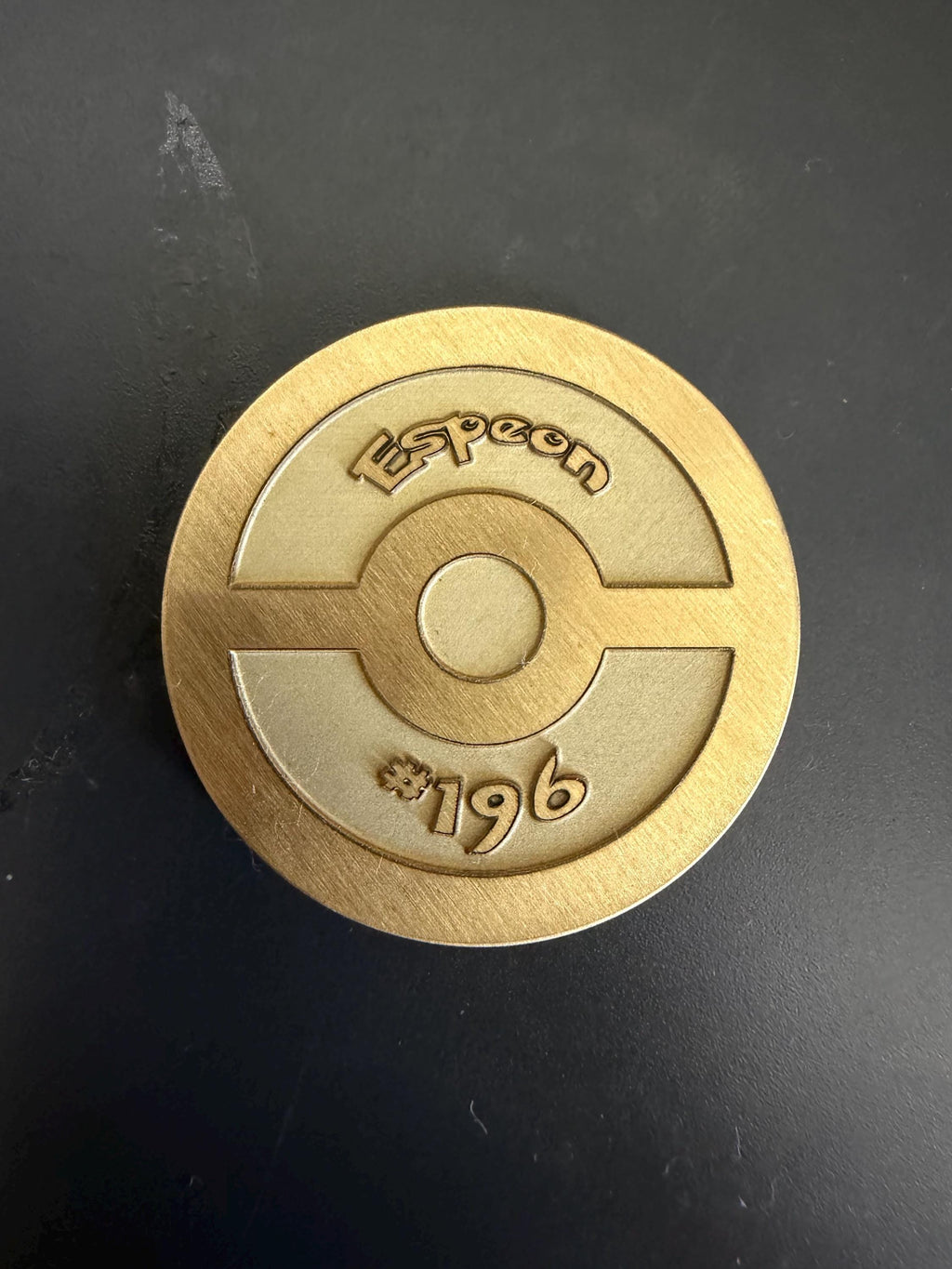 Engraved Brass Espeon Coin – 40mm Collectible with Optional Personalization