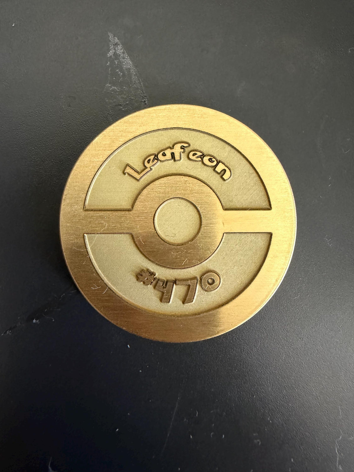 Engraved Brass Leafeon Coin – 40mm Collectible with Optional Personalization